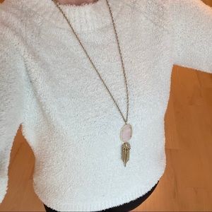 Kendra Scott Long Pendant Necklace Pink and Gold